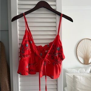 Wild Honey Scarlet Floral Top
